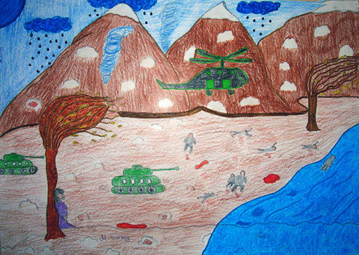 Азербайджанское детство в духе ненависти. Дети Азербайджана. Children's art