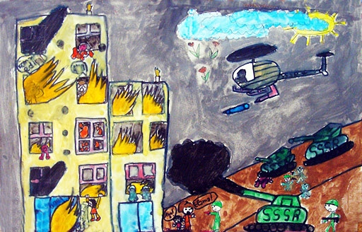 Азербайджанское детство в духе ненависти. Дети Азербайджана. Children's art