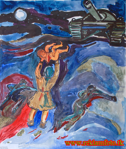 Азербайджанское детство в духе ненависти. Дети Азербайджана. Children's art
